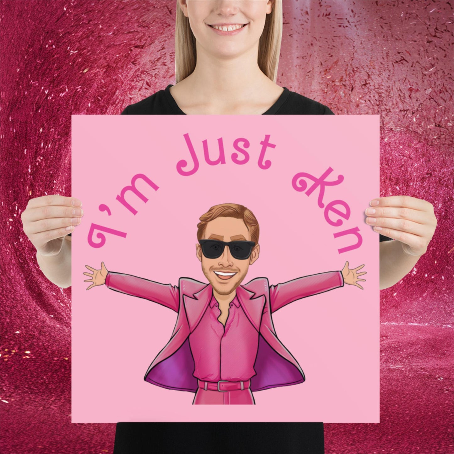 Ken Barbie Ryan Gosling I'm Just Ken Poster 18″×18″ Posters Barbie Celebrities Ken Movies Ryan Gosling Next Cult Brand