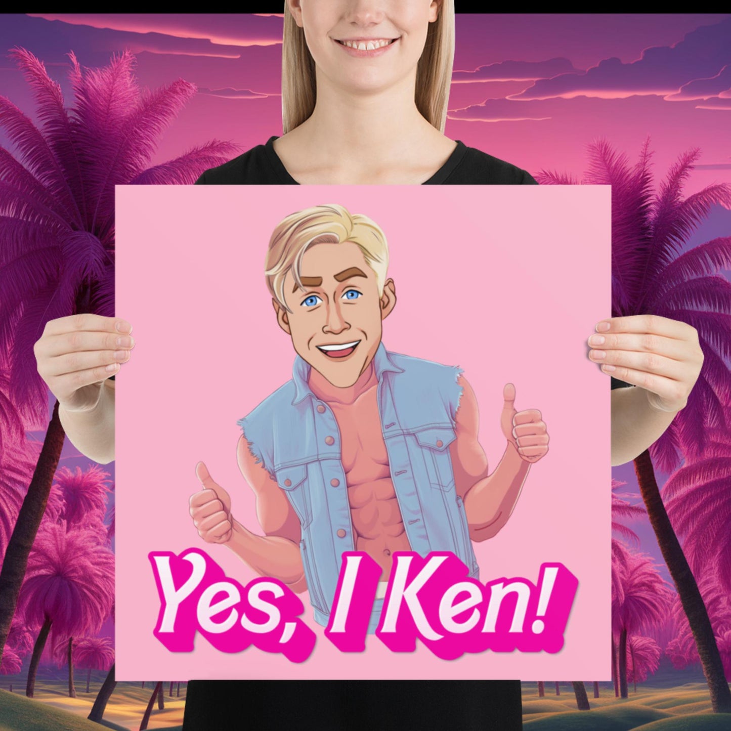 Yes I Ken Yes I can Ryan Gosling Ken Barbie Movie Poster 18″×18″ Posters Barbie Celebrities Ken Movies Ryan Gosling Next Cult Brand