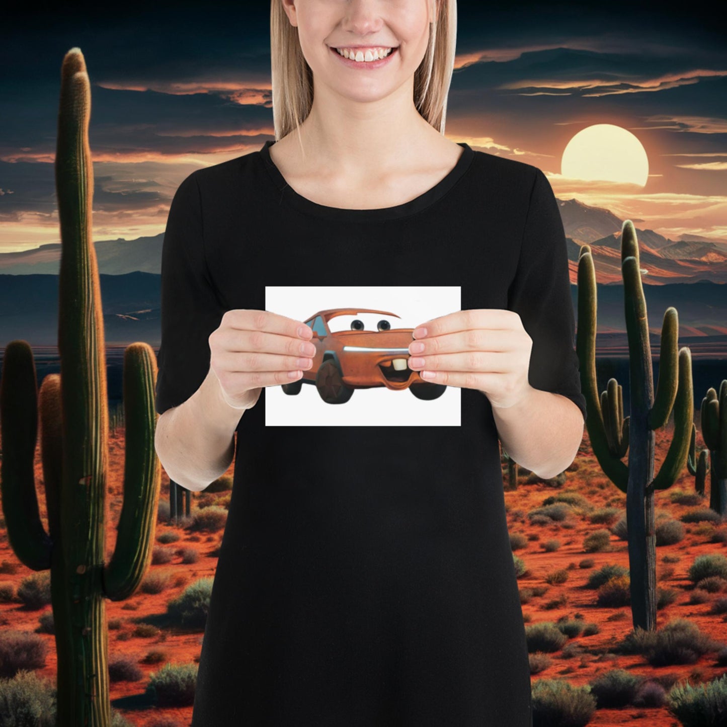 Rusty Tesla Cybertruck Elon Musk Cars Movie Tow Mater Poster 5″×7″ Posters Cars Movie Celebrities Cybertruck Elon Musk Movies Tesla Next Cult Brand