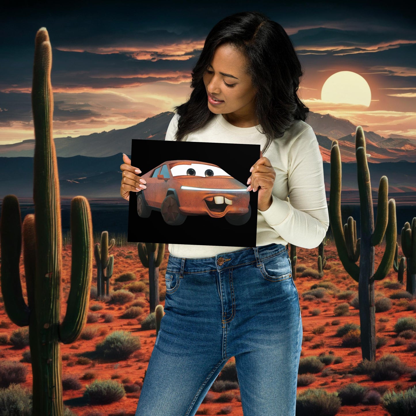 Rusty Tesla Cybertruck Elon Musk Cars Movie Tow Mater Poster 8″×10″ Posters Cars Movie Celebrities Cybertruck Elon Musk Movies Tesla Next Cult Brand