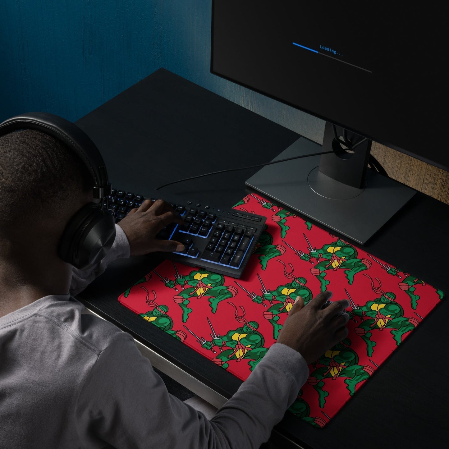 Kylian Mbappe Red Ninja Turtle Raphael Gaming mouse pad 18″×16″ Mouse Pads Football Kylian Mbappe Ninja Turtles PSG Real Madrid Next Cult Brand