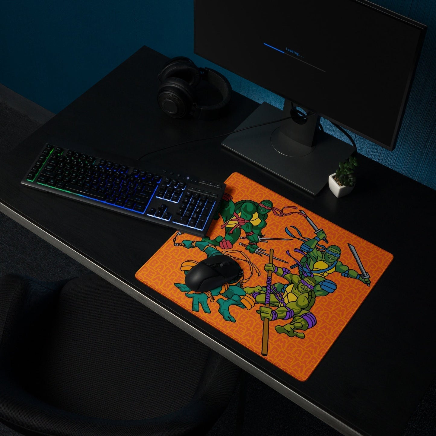 Kylian Mbappe Ninja Turtles funny football/ soccer meme Gaming mouse pad orange 18″×16″ Mouse Pads Football Kylian Mbappe Ninja Turtles PSG Real Madrid Next Cult Brand