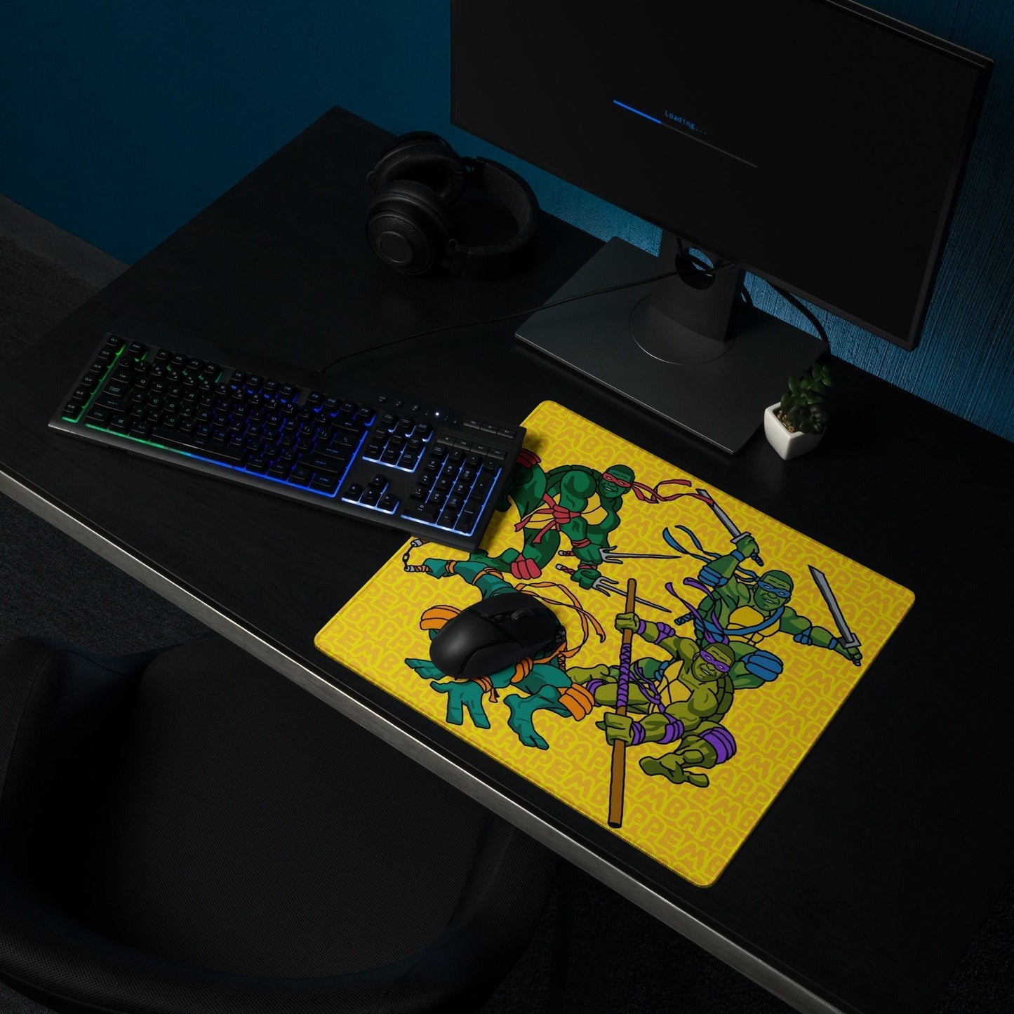 Kylian Mbappe Ninja Turtles funny football/ soccer meme Gaming mouse pad yellow 18″×16″ Mouse Pads Football Kylian Mbappe Ninja Turtles PSG Real Madrid Next Cult Brand