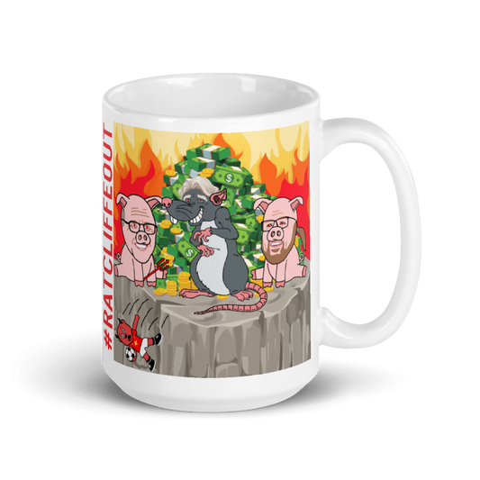 Manchester United Ratcliffe Out, Glazers Out White Glossy Mug/Cup Mugs Football GlazersOut Manchester United RatcliffeOut Next Cult Brand