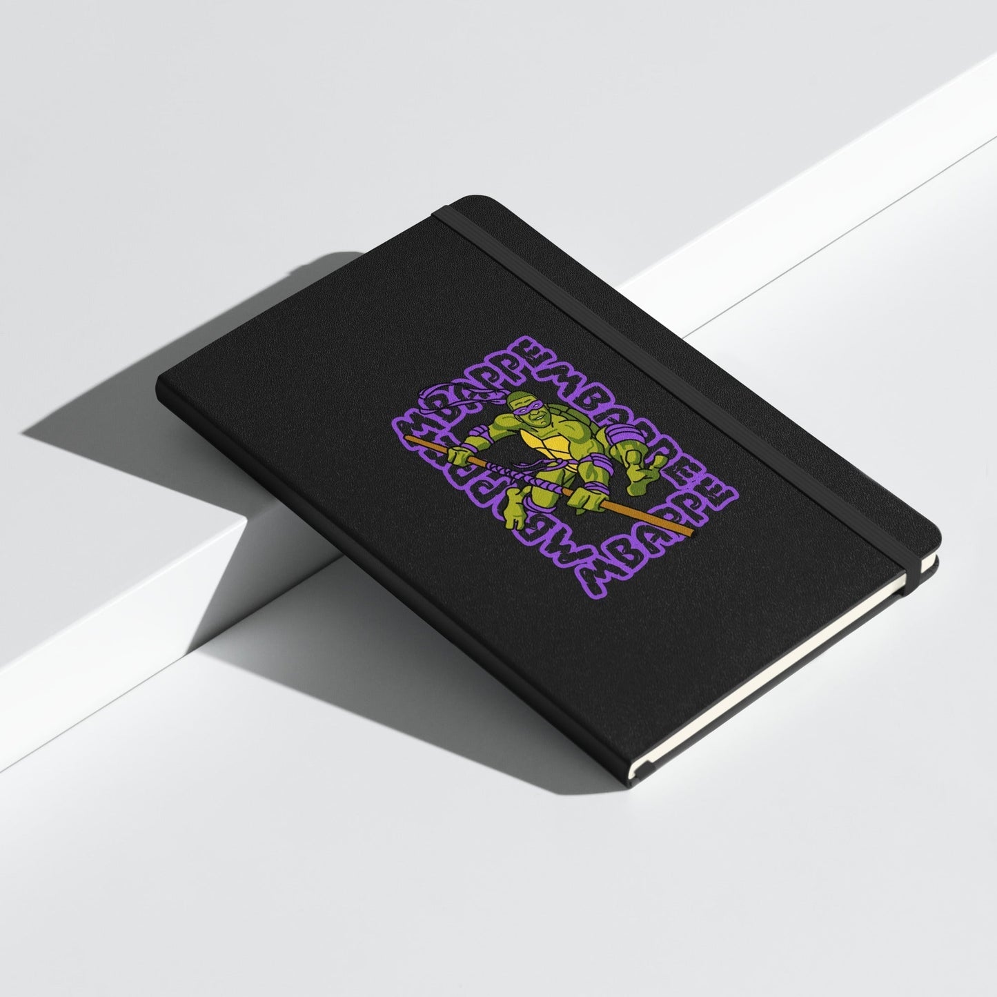 Kylian Mbappe Purple Ninja Turtle Donatello Hardcover bound notebook Black Notebooks Football Kylian Mbappe Ninja Turtles PSG Real Madrid Next Cult Brand