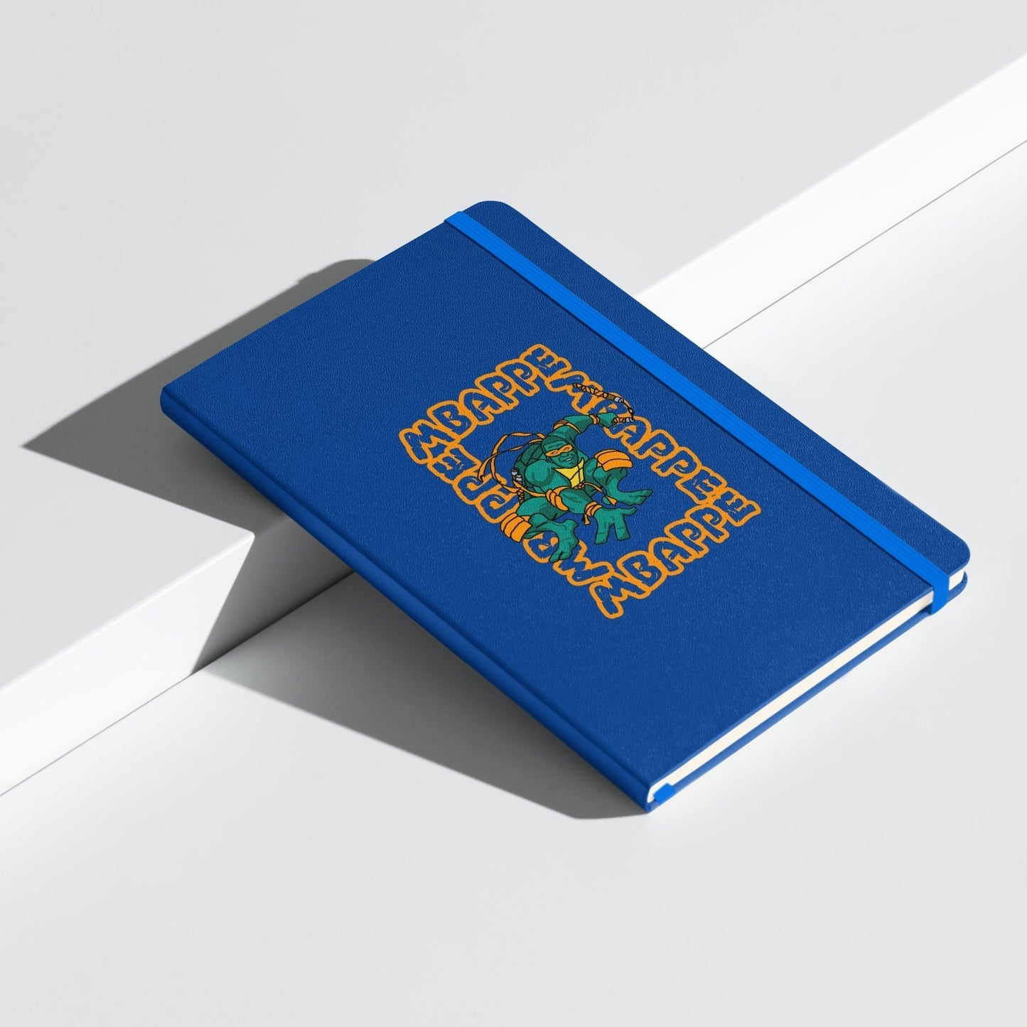 Kylian Mbappe Orange Ninja Turtle Michelangelo Hardcover bound notebook Blue Notebooks Football Kylian Mbappe Ninja Turtles PSG Real Madrid Next Cult Brand