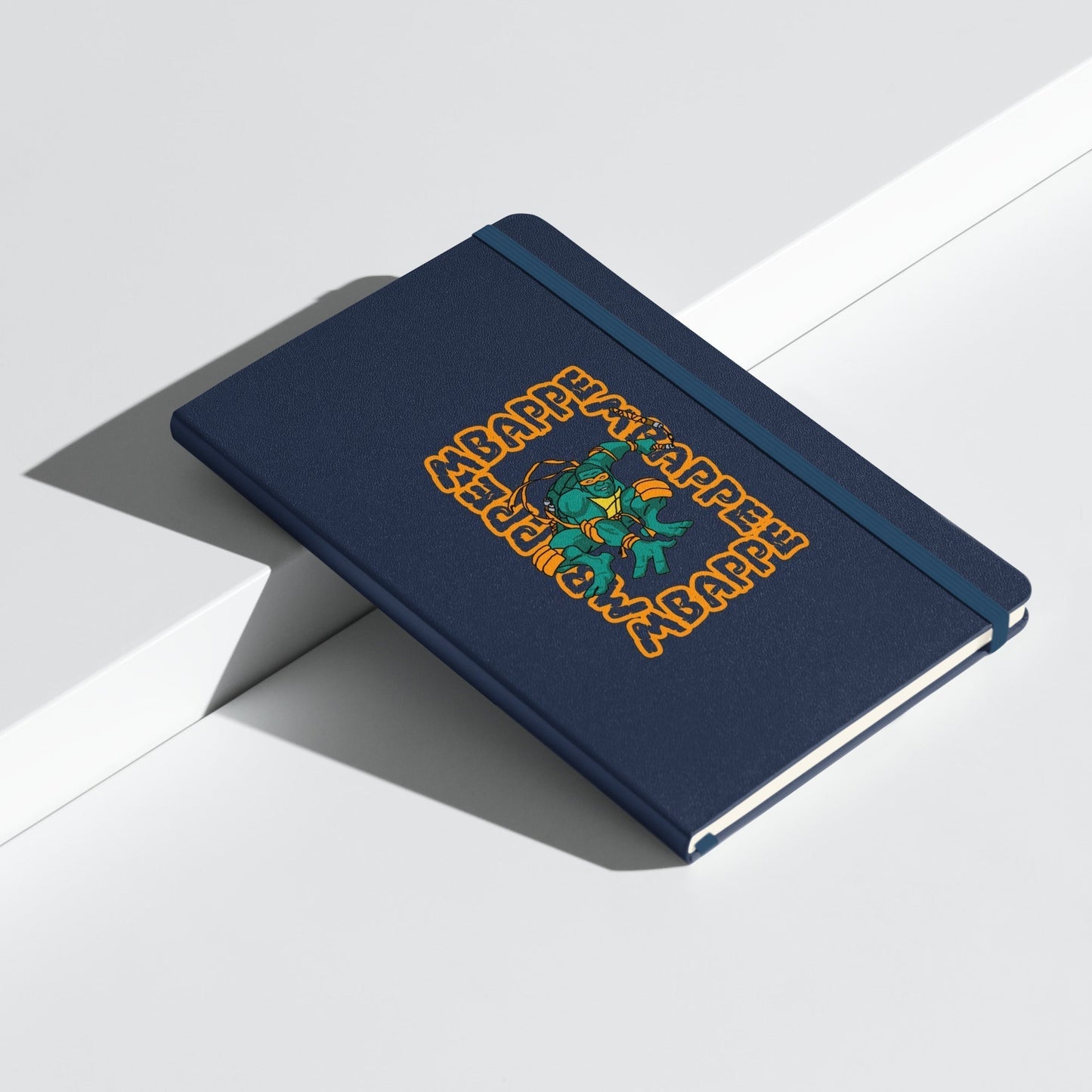 Kylian Mbappe Orange Ninja Turtle Michelangelo Hardcover bound notebook Navy Notebooks Football Kylian Mbappe Ninja Turtles PSG Real Madrid Next Cult Brand