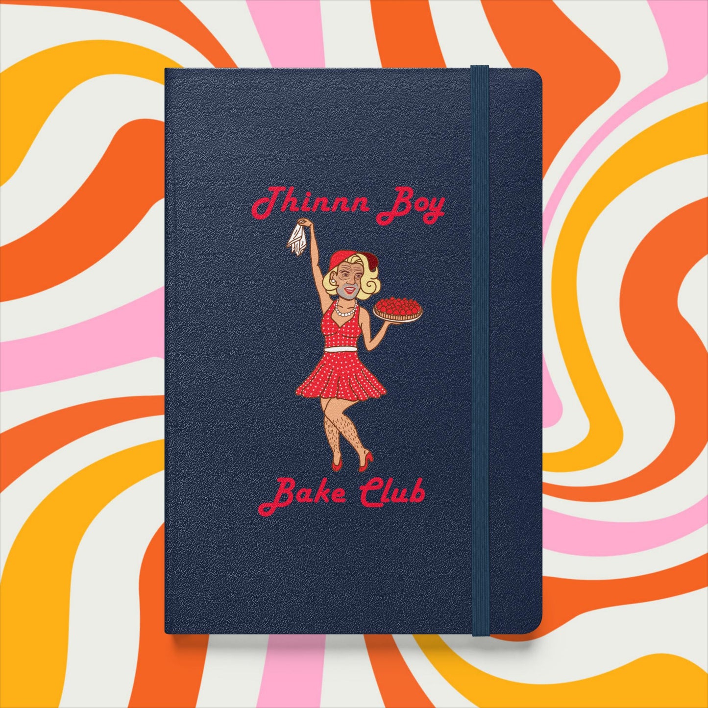 Thinnn Boy Bake Club The Fighter and The Kid TFATK Podcast Comedy 60s retro housewife Bryan Callen Hardcover bound notebook Navy Notebooks Bryan Callen Podcasts Stand-up Comedy The Fighter and The Kid (TFATK) Thinnn Boy Bake Club Next Cult Brand