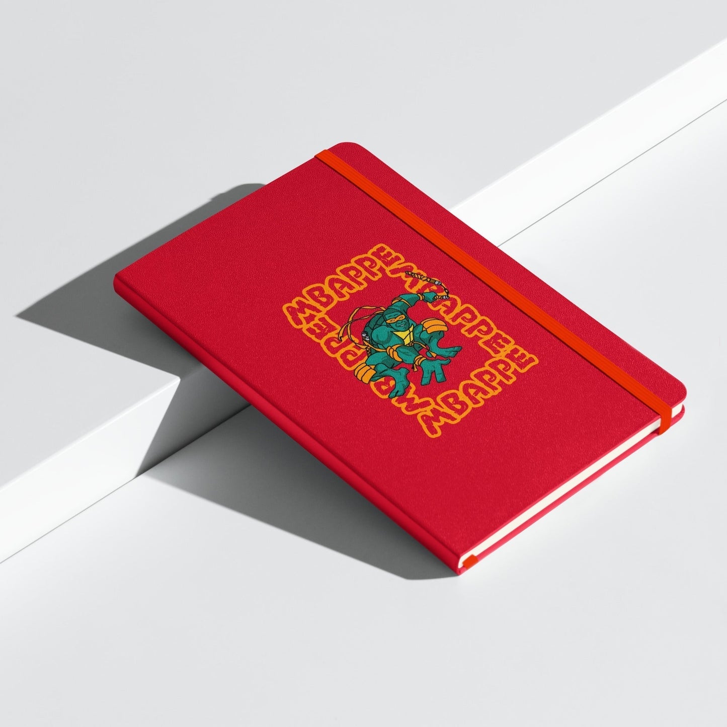 Kylian Mbappe Orange Ninja Turtle Michelangelo Hardcover bound notebook Red Notebooks Football Kylian Mbappe Ninja Turtles PSG Real Madrid Next Cult Brand
