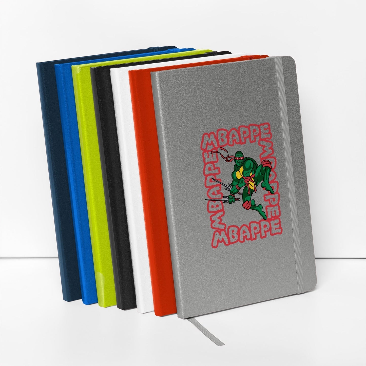 Kylian Mbappe Red Ninja Turtle Raphael Hardcover bound notebook Red Notebooks Football Kylian Mbappe Ninja Turtles PSG Real Madrid Next Cult Brand