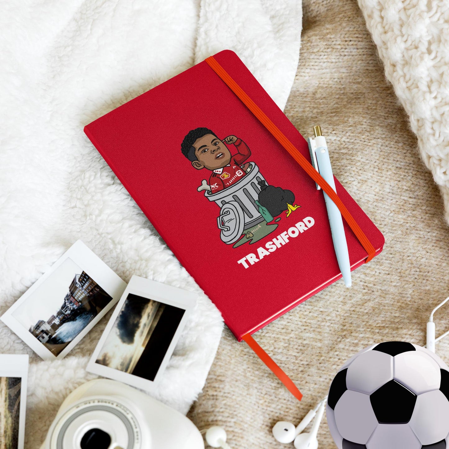 Trashford Marcus Rashford Manchester United Gift Man United Gift Marcus Rashford Hardcover bound notebook Red Notebooks Football Manchester United Marcus Rashford Next Cult Brand