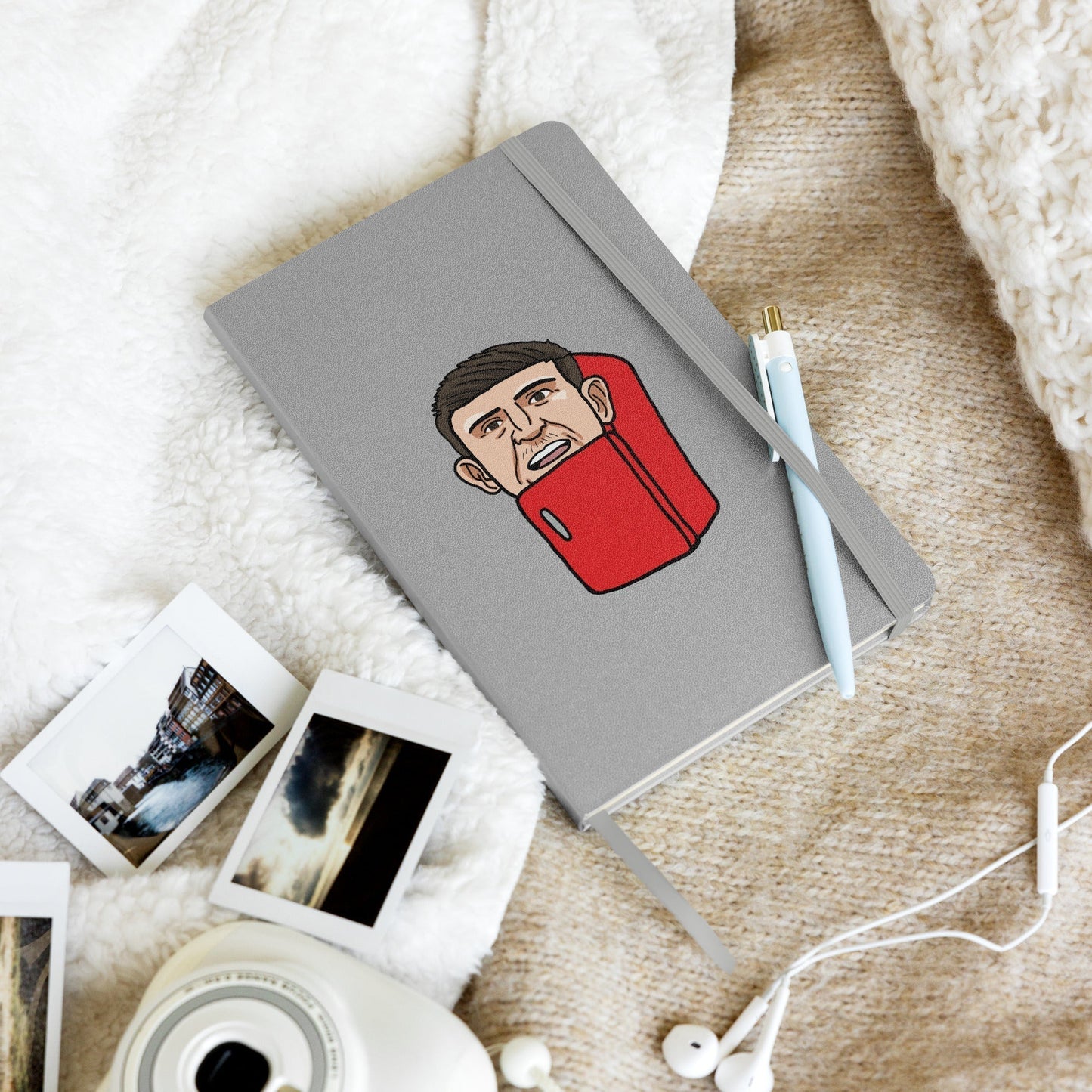 Harry ''The Fridge'' Maguire Hardcover Bound Notebook Journal Silver Notebooks Football Harry Maguire Manchester United The Fridge Next Cult Brand
