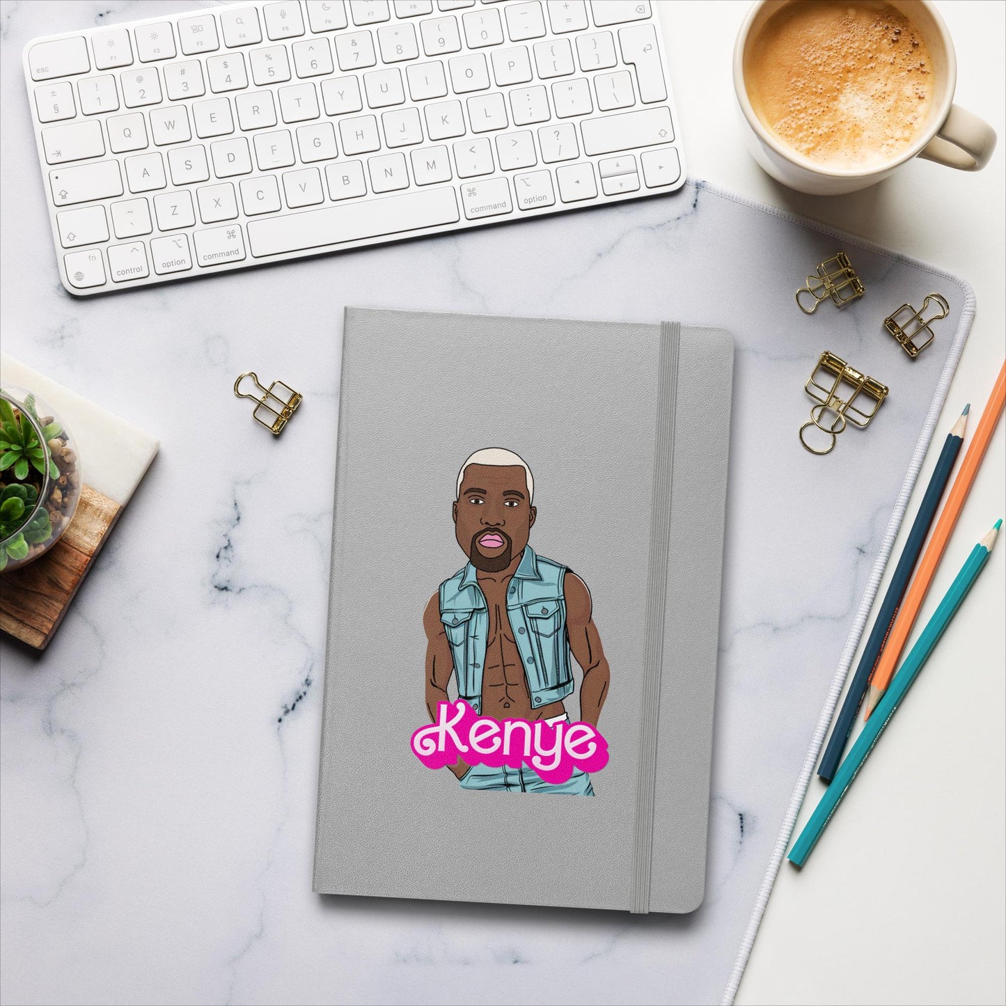 Kenye Barbie Ken Ryan Gosling Kanye West Hardcover notebook Silver Notebooks Barbie Kanye West Ken Movies Music Next Cult Brand