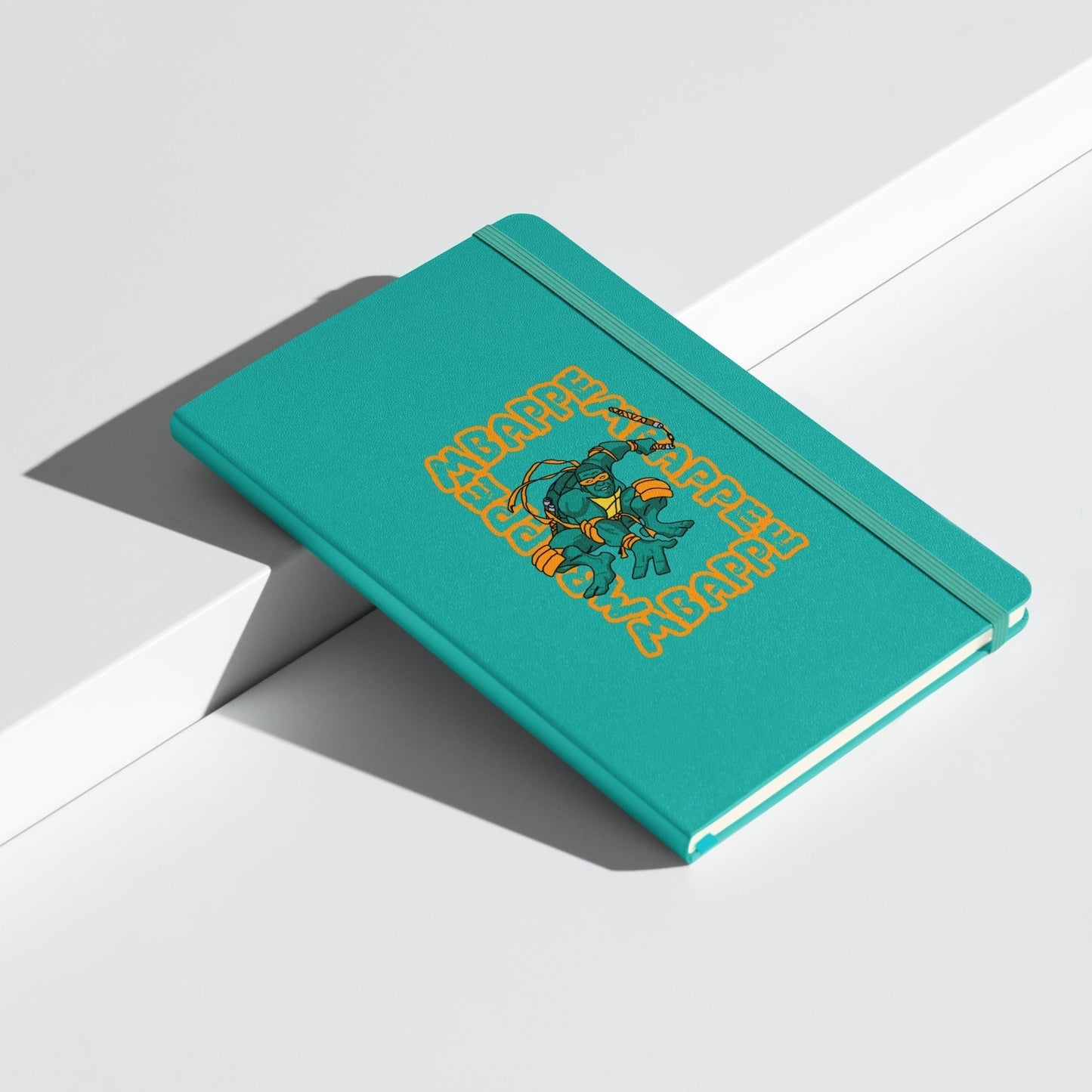Kylian Mbappe Orange Ninja Turtle Michelangelo Hardcover bound notebook Turquoise Notebooks Football Kylian Mbappe Ninja Turtles PSG Real Madrid Next Cult Brand
