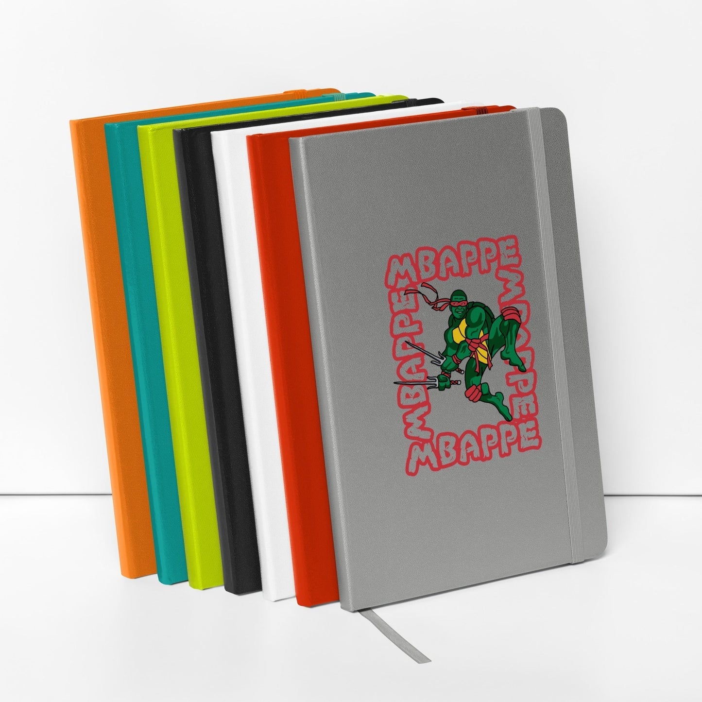 Kylian Mbappe Red Ninja Turtle Raphael Hardcover bound notebook Turquoise Notebooks Football Kylian Mbappe Ninja Turtles PSG Real Madrid Next Cult Brand