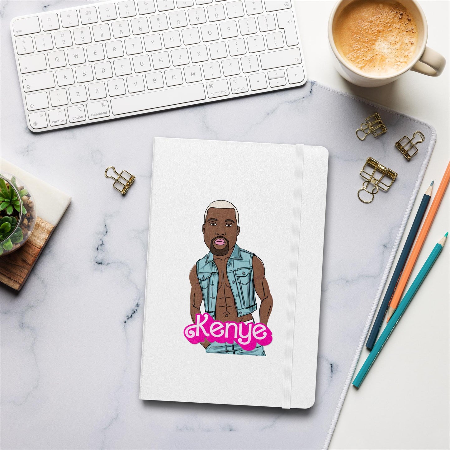 Kenye Barbie Ken Ryan Gosling Kanye West Hardcover notebook White Notebooks Barbie Kanye West Ken Movies Music Next Cult Brand
