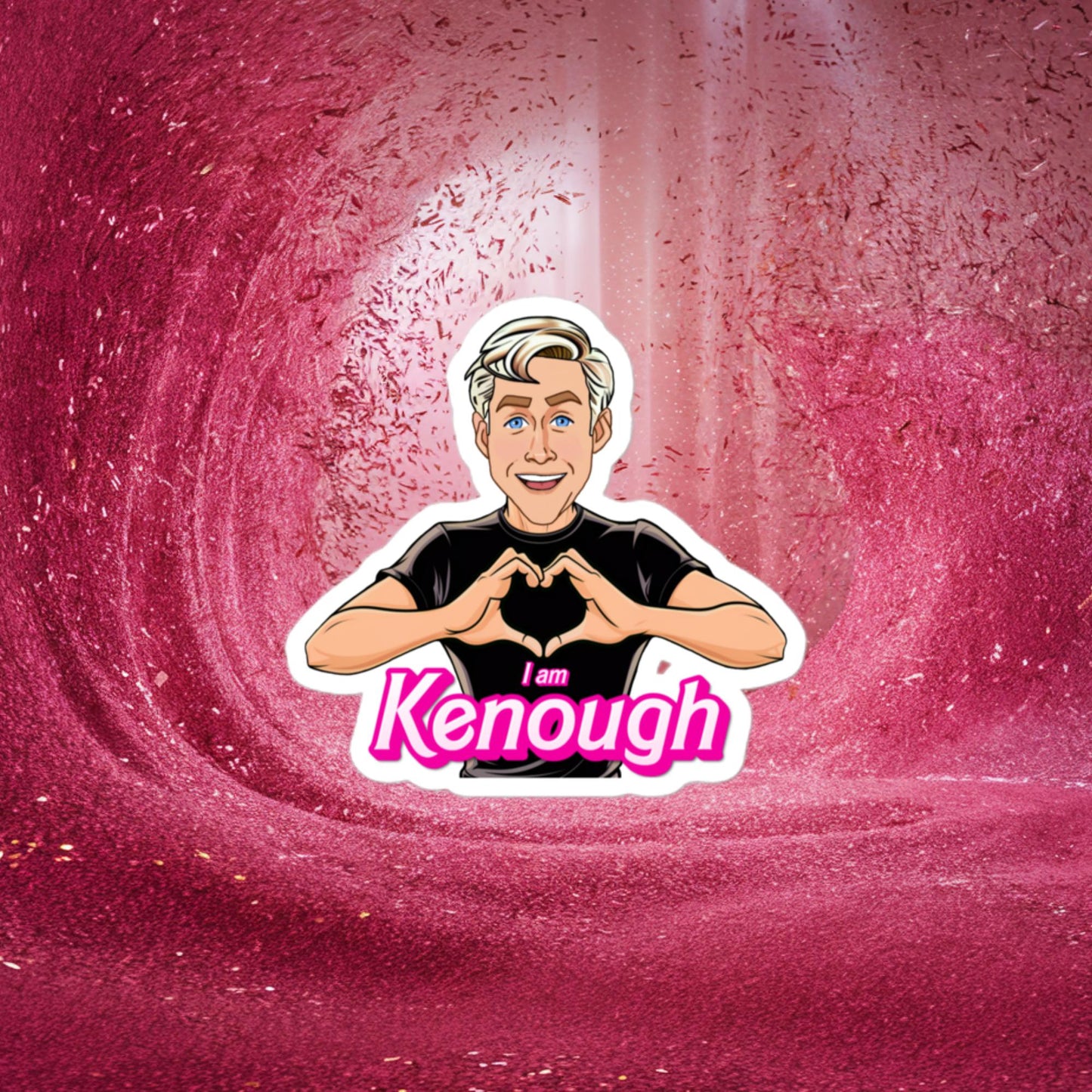 I am Kenough Ryan Gosling Ken Barbie Movie Bubble-free stickers 3″×3″ Stickers Barbie Celebrities Ken Movies Ryan Gosling Next Cult Brand