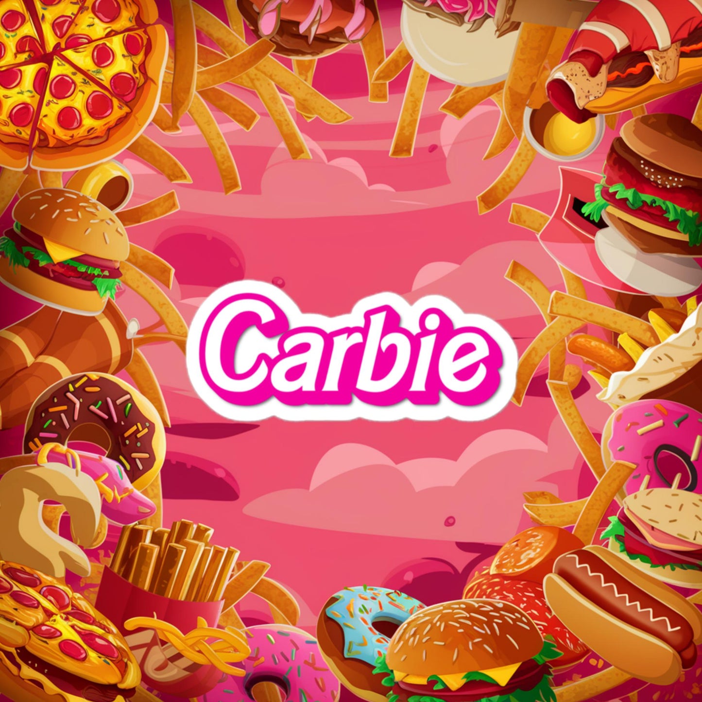 Carbie Barbie I Love Carbs Bubble-free stickers 3″×3″ Stickers Barbie Carbie Ken Movies Next Cult Brand