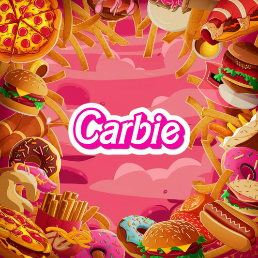 Carbie Barbie I Love Carbs Bubble-free stickers 3″×3″ Stickers Barbie Carbie Ken Movies Next Cult Brand