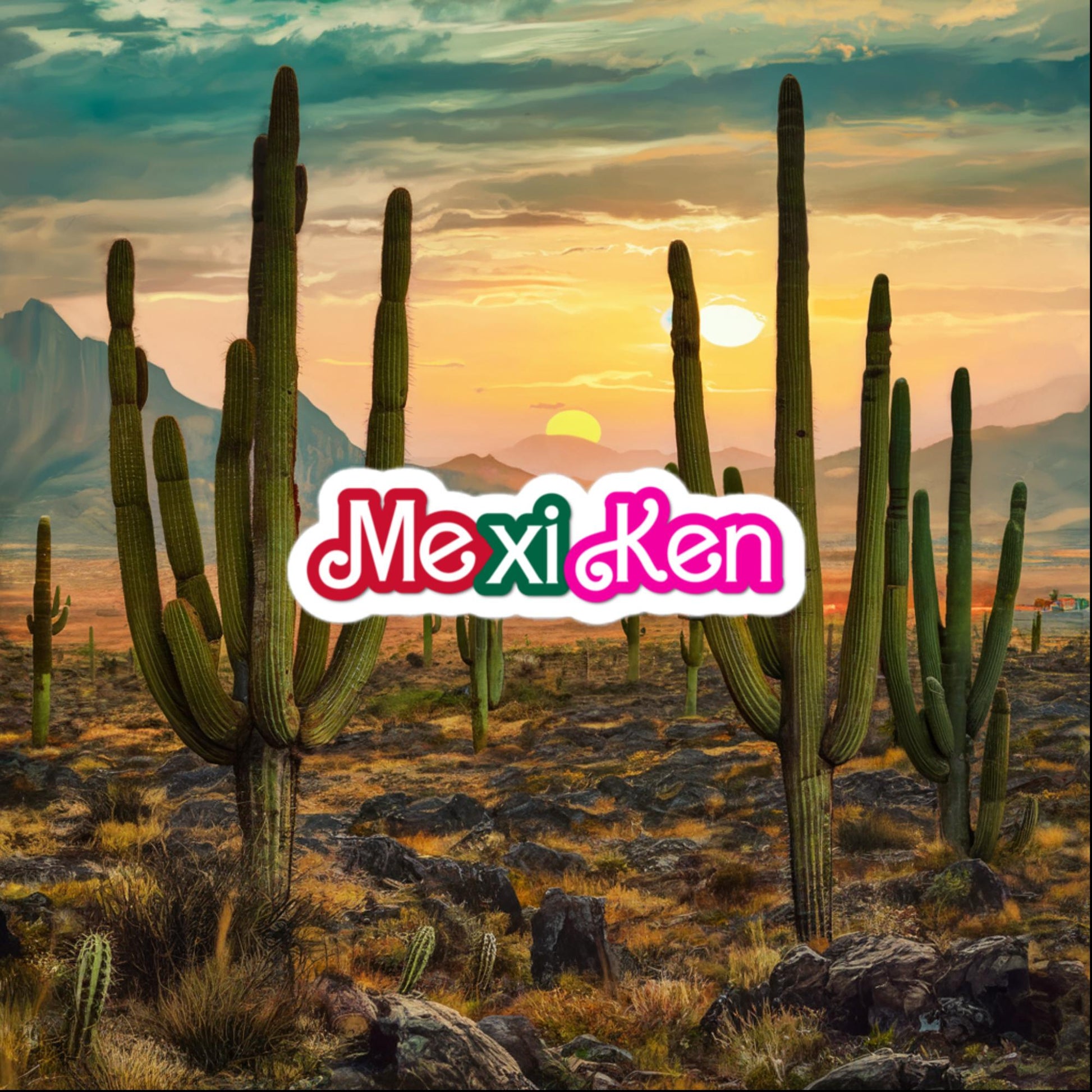 MexiKen Ken Barbie Mexico Mexican Mexicana Latino Latina Latinx Bubble-free stickers 3″×3″ Stickers Barbie Ken Mexico Movies Next Cult Brand
