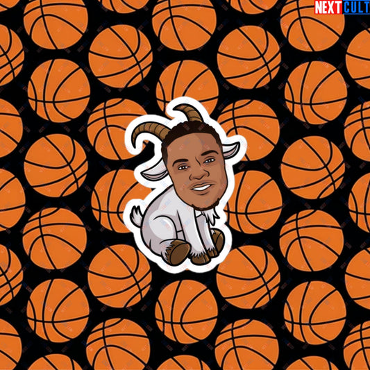 Russell Westbrook G.O.A.T. Sticker - Funny Basketball Meme Decal - Greatest of All Time Print for Basketball Fans - Perfect Gift for Westbrook Fans Bubble-free stickers 3″×3″ Stickers Basketball Denver Nuggets G.O.A.T. NBA Oklahoma City Thunder Russell Westbrook Next Cult Brand