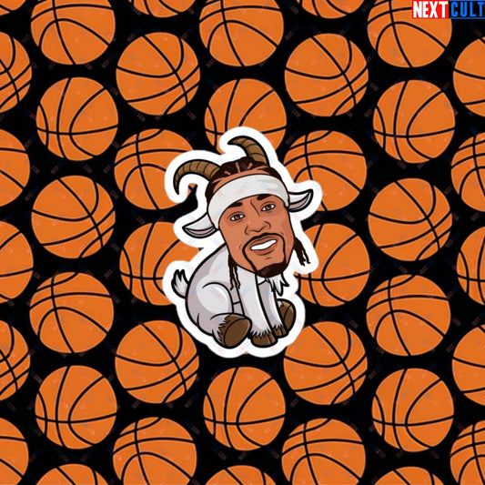 Allen Iverson G.O.A.T. Sticker - Funny Basketball Meme Decal - Greatest of All Time Print for Basketball Fans - Perfect Gift for Allen Iverson Fans Bubble-free stickers 3″×3″ Stickers Allen Iverson Basketball G.O.A.T. NBA Philadelphia 76ers Next Cult Brand