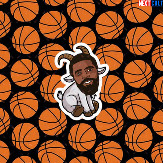 Kyrie Irving G.O.A.T. Sticker - Uncle Drew Basketball Meme Decal - Dallas Mavericks & Cleveland Cavaliers Fan Gift - Funny Cartoon Print for Basketball Lovers Bubble-free stickers 3″×3″ Stickers Basketball Cleveland Cavaliers Dallas Mavericks G.O.A.T. Kyrie Irving NBA Next Cult Brand