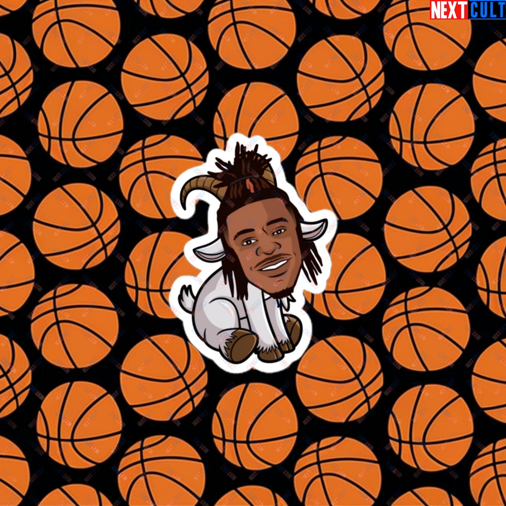 Ja Morant G.O.A.T. Sticker - Funny Basketball Meme Decal - Memphis Grizzlies GOAT Cartoon Design Print - Perfect Gift for Basketball Fans Bubble-free stickers 3″×3″ Stickers Basketball G.O.A.T. Ja Morant Memphis Grizzlies NBA Next Cult Brand