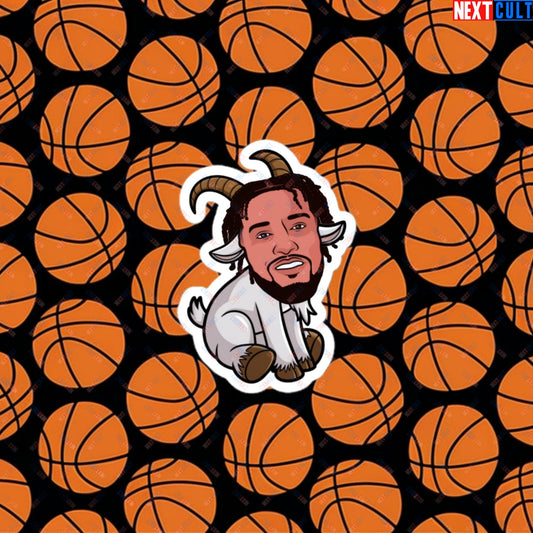 Jalen Brunson G.O.A.T. Sticker - Funny Basketball Meme Decal for New York Knicks Fans - Greatest of All Time Print - Perfect Gift for Basketball Lovers Bubble-free stickers 3″×3″ Stickers Basketball G.O.A.T. Jalen Brunson NBA New York Knicks Next Cult Brand