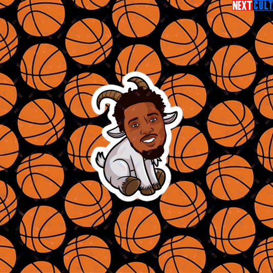 Donovan Mitchell G.O.A.T. Sticker - Cleveland Cavaliers Basketball Meme Decal - Funny GOAT Cartoon Print for Basketball Fans - Perfect Gift for Cavs Supporters Bubble-free stickers 3″×3″ Stickers Basketball Cleveland Cavaliers Donovan Mitchell G.O.A.T. NBA Next Cult Brand