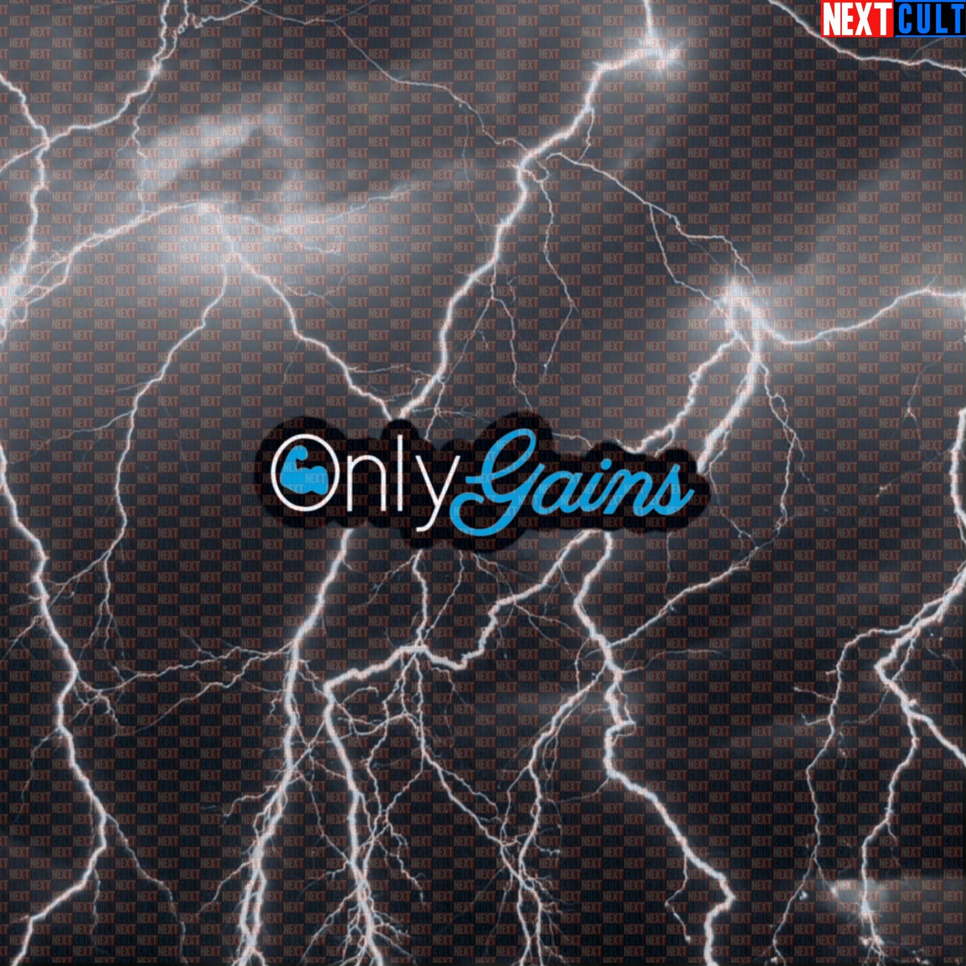 OnlyGains Gym Meme Sticker | Funny Workout Decal for Water Bottles & Gym Equipment | Gym Bro Humor Sticker Default Title Stickers Bodybuilding Fitness Gym OnlyFans Workout Next Cult Brand