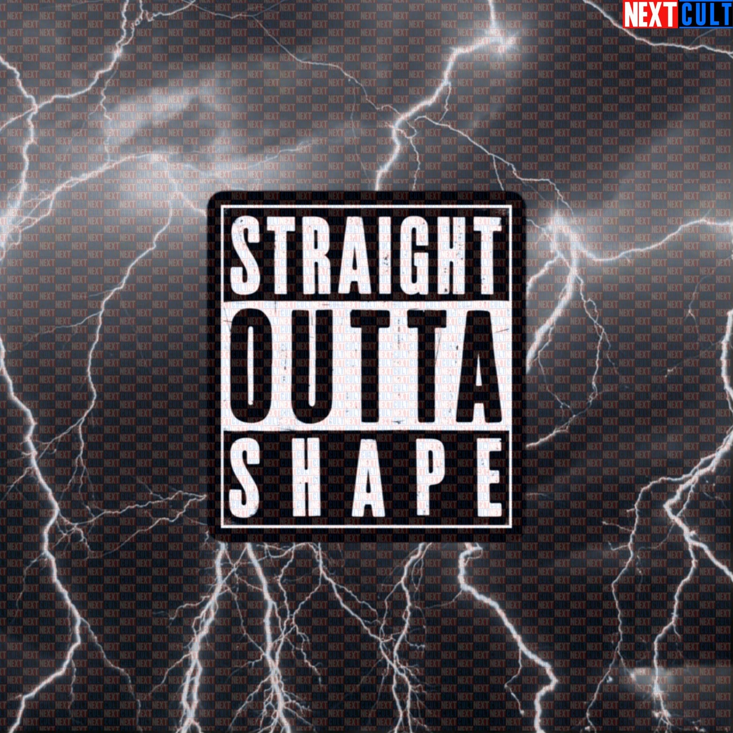 Straight Outta Shape Funny Gym Sticker - Out of Shape Fitness Meme Decal for Water Bottles & Gym Gear Default Title Stickers Bodybuilding Cardio Fitness Gym Hip Hop Workout Next Cult Brand