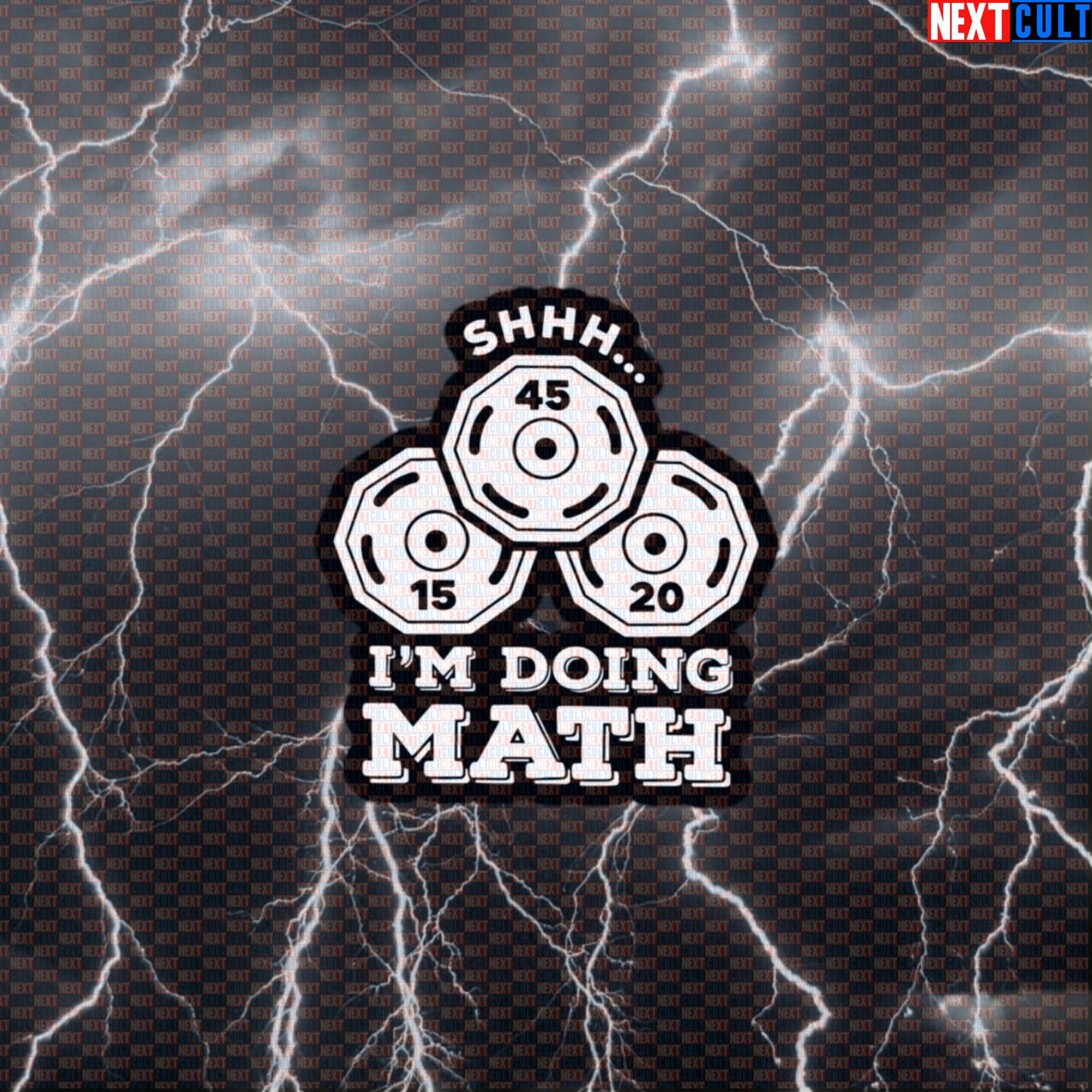 Funny Gym Meme Sticker - "Shhh I'm Doing Plate Math" Workout & Weightlifting Decal for Gym Bros Default Title Stickers Bodybuilding Fitness Gym Powerlifting Workout Next Cult Brand