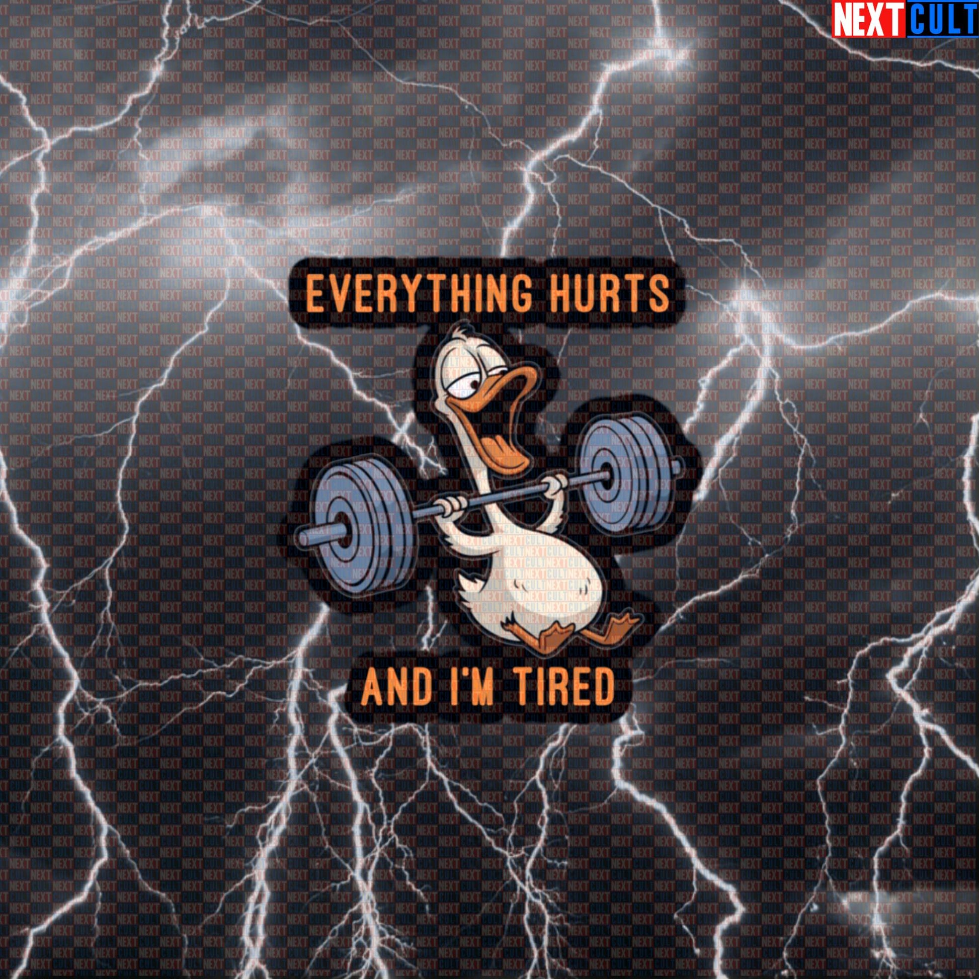 Everything Hurts And I'm Tired Funny Gym Sticker | Duck Meme Workout Decal Default Title Stickers Bodybuilding Fitness Gym Workout Next Cult Brand