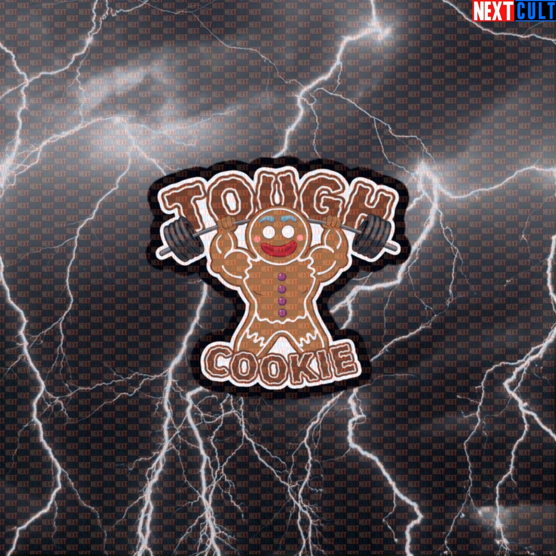 Tough Cookie Gym Sticker - Funny Gingerbread Weightlifting Decal for Water Bottles & Gym Gear Default Title Stickers Bodybuilding Bulking Christmas Fast Food Films Fitness Gym Powerlifting Workout Next Cult Brand