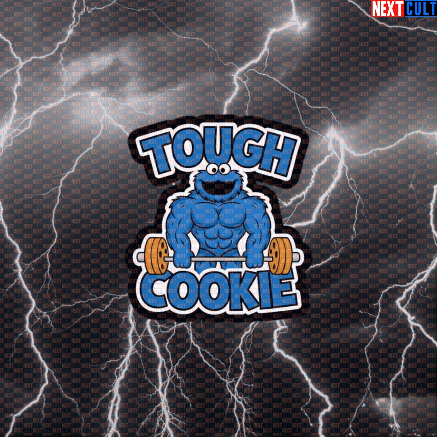 Tough Cookie Gym Sticker | Funny Workout Decal for Water Bottles & Gym Gear | Fitness Meme Sticker Default Title Stickers Bodybuilding Bulking Cookie Monster Fast Food Fitness Gym Powerlifting TV Workout Next Cult Brand