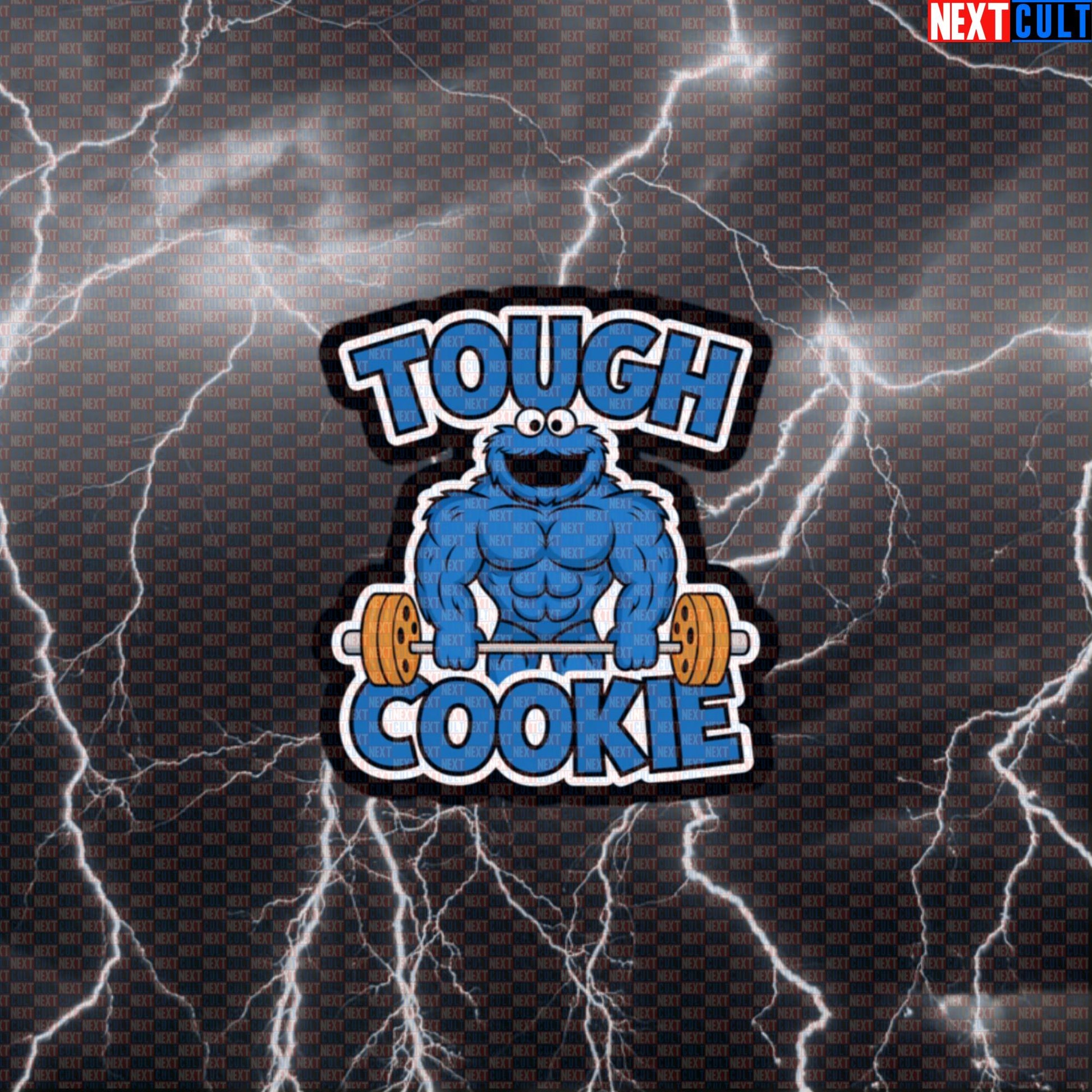 Tough Cookie Gym Sticker | Funny Workout Decal for Water Bottles & Gym Gear | Fitness Meme Sticker Default Title Stickers Bodybuilding Bulking Cookie Monster Fast Food Fitness Gym Powerlifting TV Workout Next Cult Brand