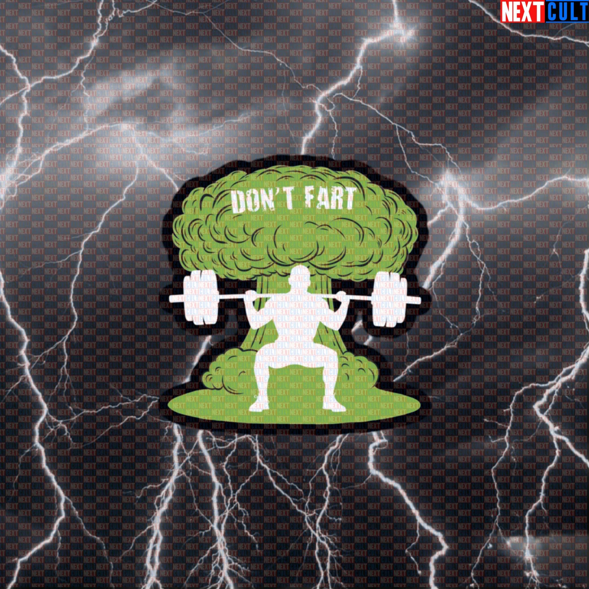 Don't Fart Squats Gym Sticker | Funny Workout Decal for Water Bottles & Weight Plates | Fitness Meme Default Title Stickers Bodybuilding Fitness Gym Powerlifting Workout Next Cult Brand
