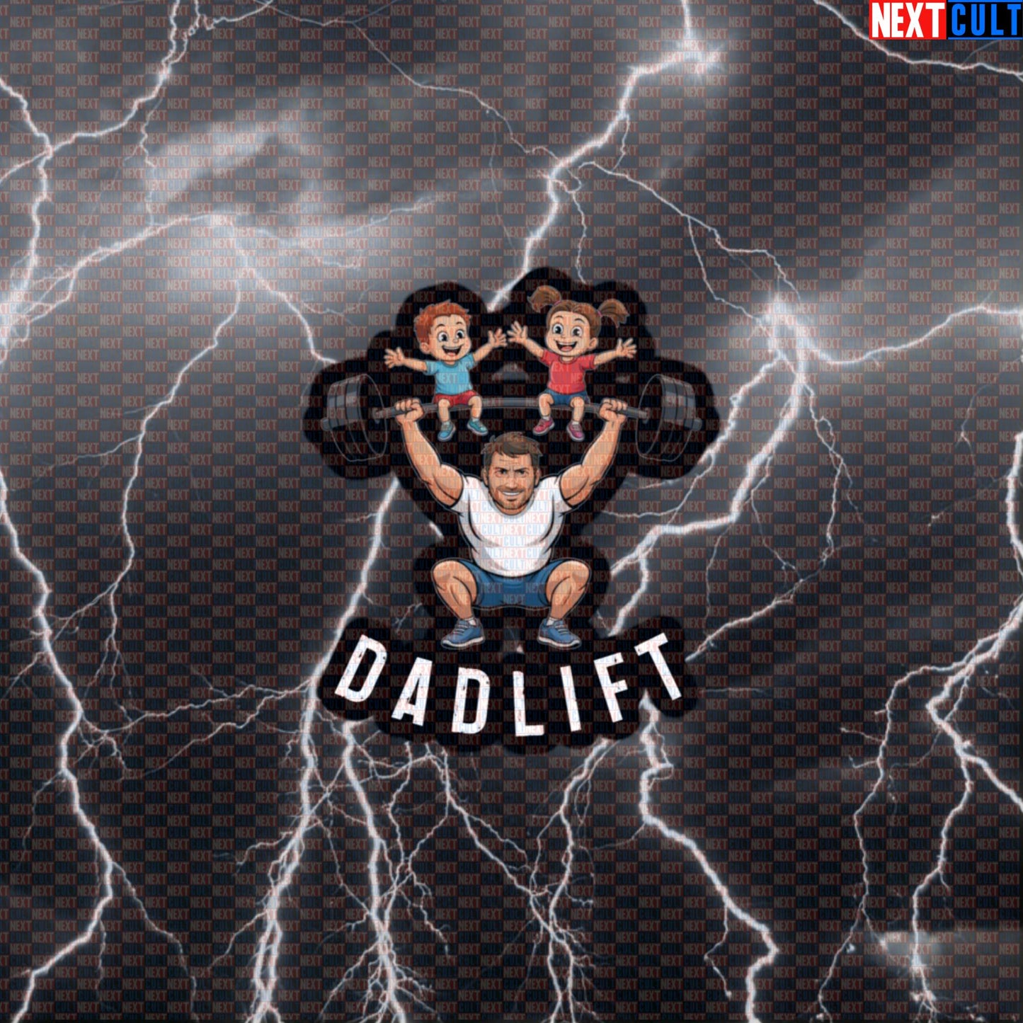Dadlift Funny Gym Sticker for Powerlifting Dads | Meme Workout Decal for Water Bottles & Gym Gear Default Title Stickers Bodybuilding Father's Day Fitness Gym Home Gym Powerlifting Workout Next Cult Brand
