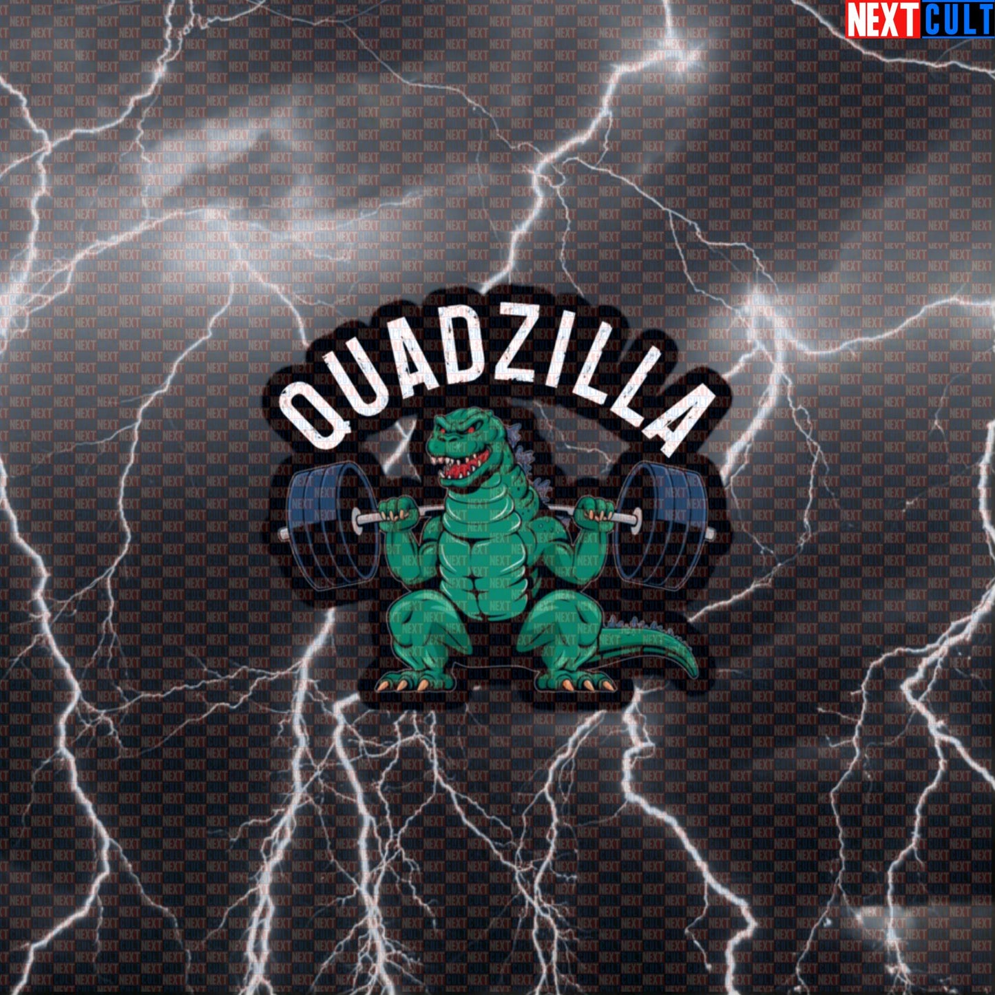 Quadzilla Gym Sticker | Funny Massive Quads Workout Decal for Leg Day | Squat Meme Sticker Default Title Bodybuilding Fitness Gym Leg Day Powerlifting Workout Next Cult Brand