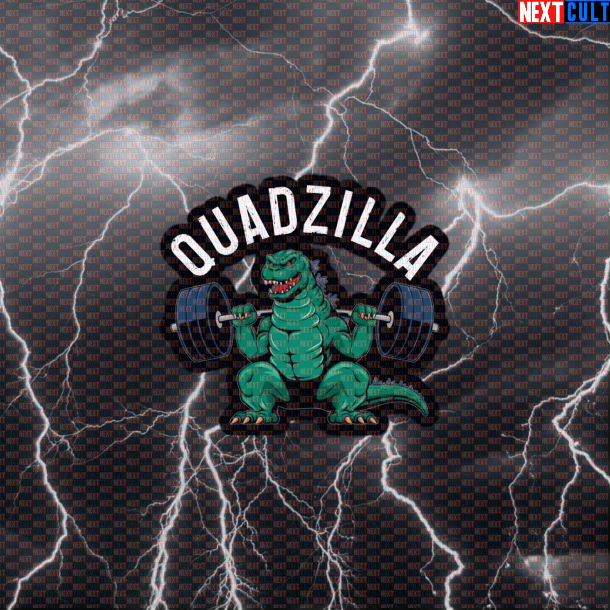 Quadzilla Gym Sticker | Funny Massive Quads Workout Decal for Leg Day | Squat Meme Sticker Default Title Bodybuilding Fitness Gym Leg Day Powerlifting Workout Next Cult Brand