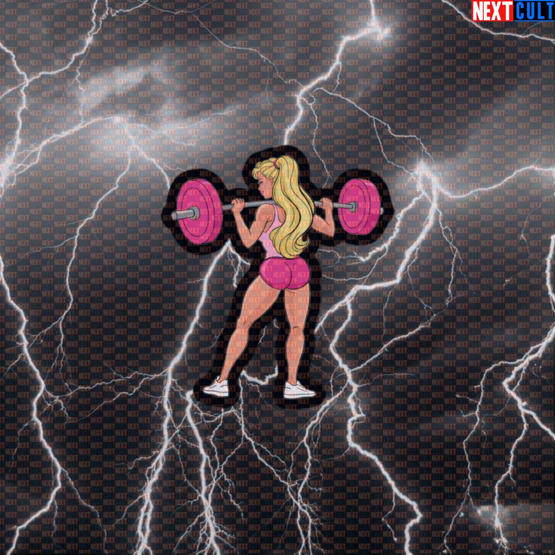 Strong Woman Gym Sticker | Funny Leg Day Squats Decal For Water Bottles | Barbie Lifting Meme Sticker Default Title Stickers Barbie Bodybuilding Films Fitness Gym Leg Day Powerlifting Workout Next Cult Brand