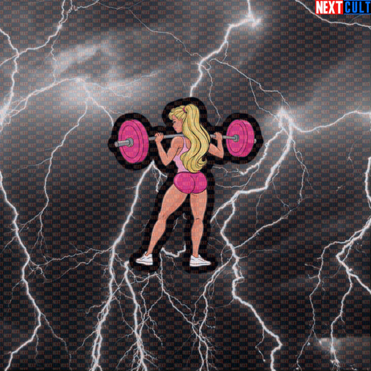 Strong Woman Gym Sticker | Funny Leg Day Squats Decal For Water Bottles | Barbie Lifting Meme Sticker Default Title Stickers Barbie Bodybuilding Films Fitness Gym Leg Day Powerlifting Workout Next Cult Brand