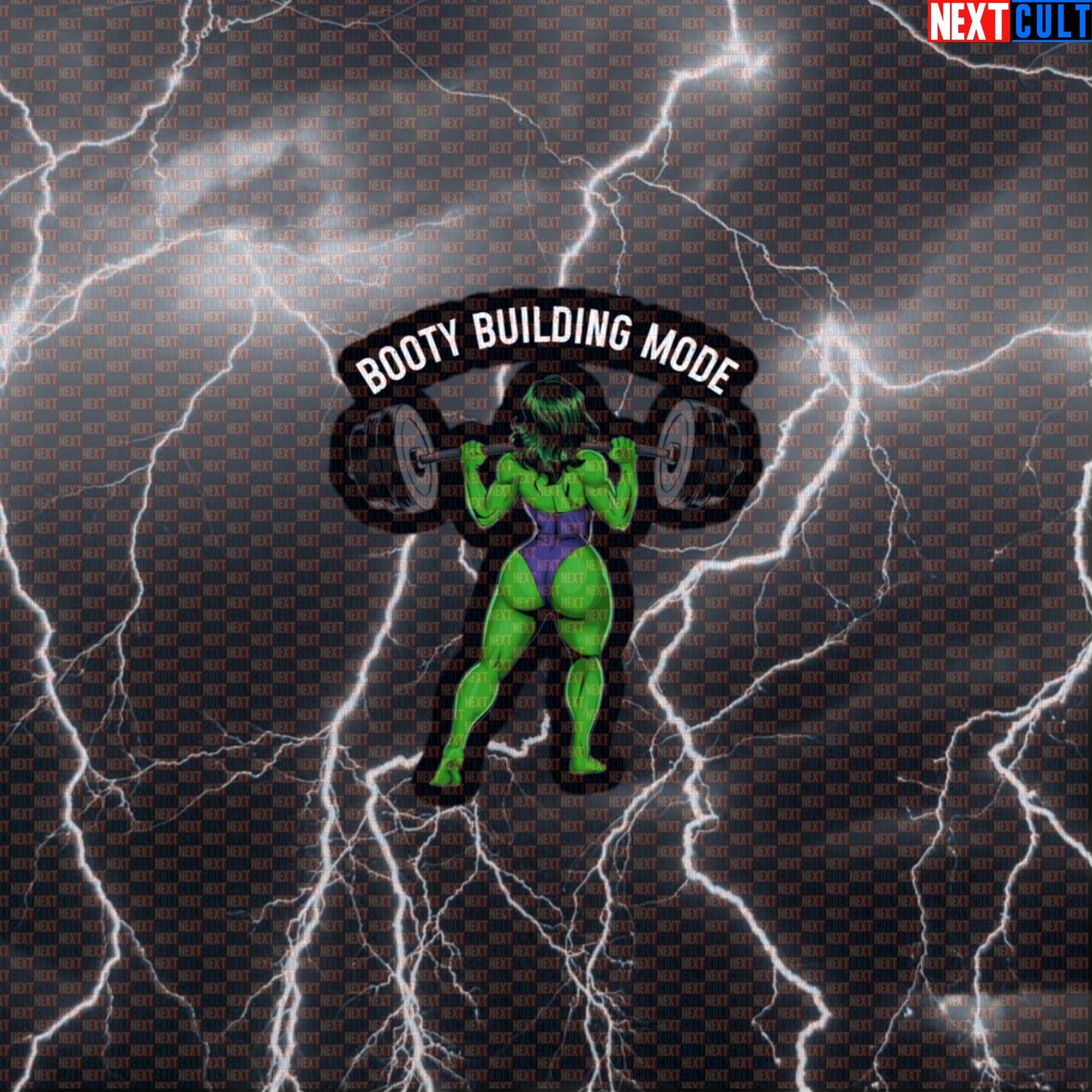 Booty Building Mode Gym Sticker | Funny Workout Decal for Water Bottles & Gym Gear | Fitness Meme Default Title Avengers Bodybuilding Films Fitness Gym Hulk Leg Day Powerlifting Superheroes Workout Next Cult Brand