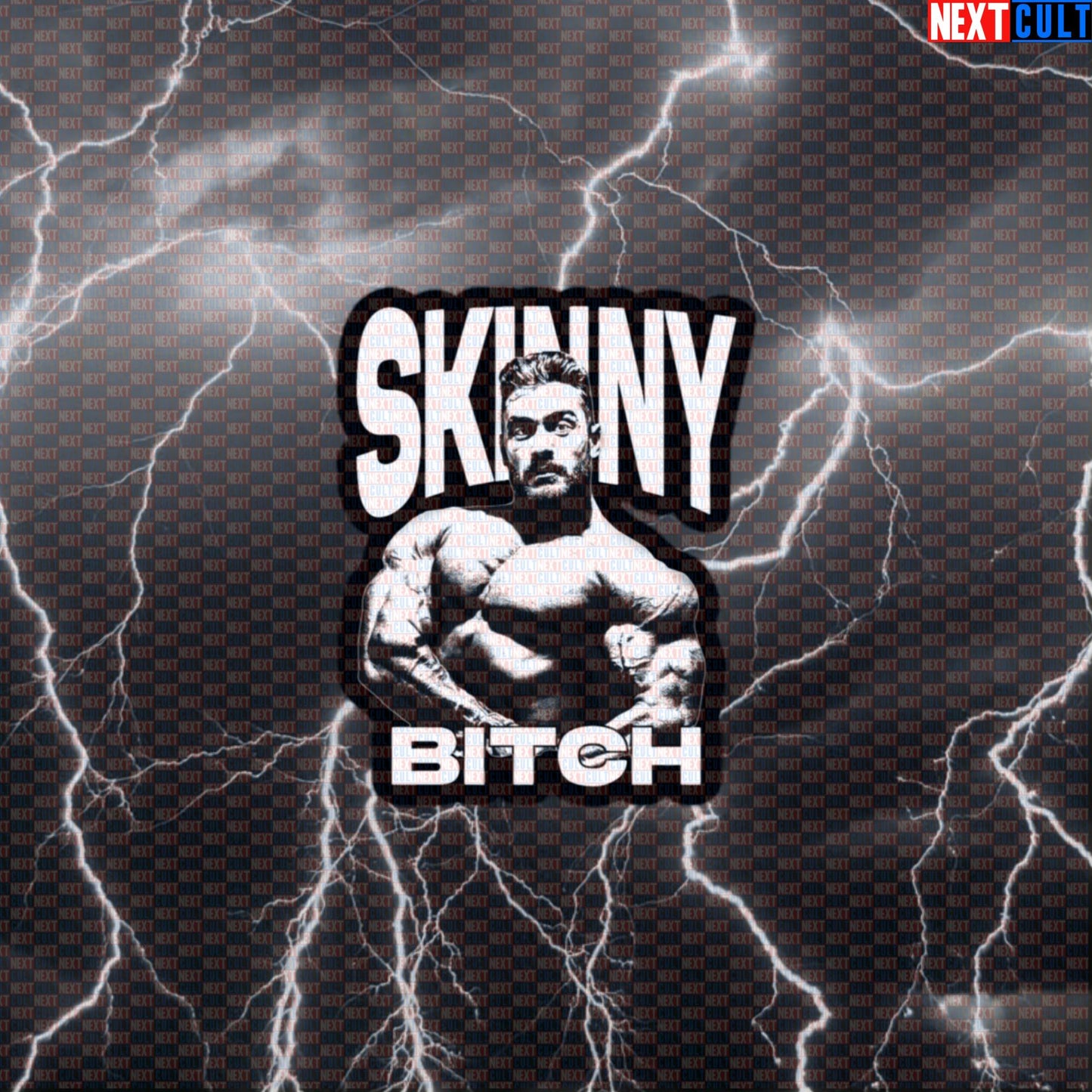 Skinny Bitch Chris Bumstead Gym Sticker | Funny CBUM Bodybuilding Meme Decal for Water Bottles & Gear Default Title Stickers Bodybuilding Chris Bumstead Fitness Gym Workout Next Cult Brand