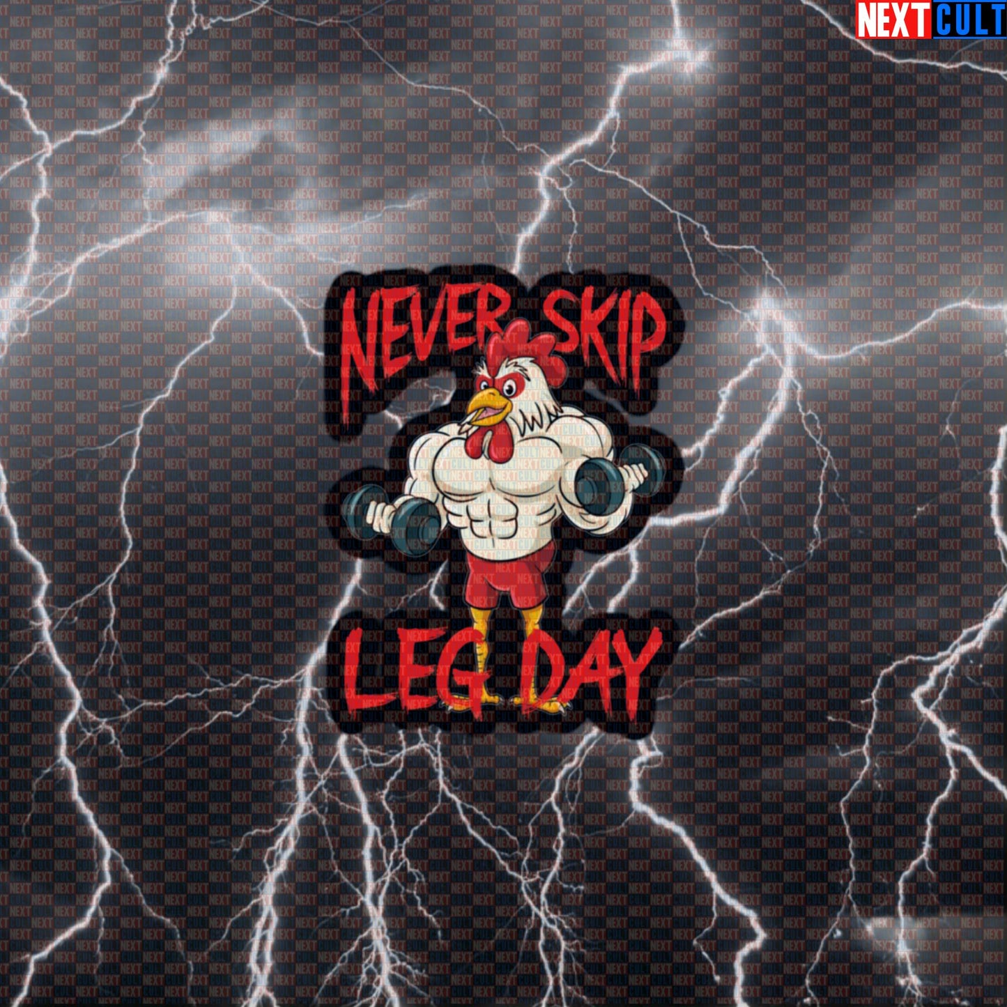 Never Skip Leg Day Gym Sticker | Funny Chicken Legs Meme Workout Decal for Water Bottles & Gear Default Title Bodybuilding Fitness Gym Leg Day Powerlifting Workout Next Cult Brand