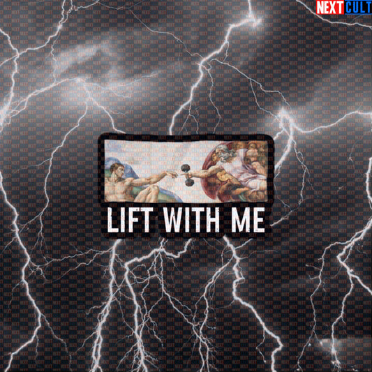 Lift With Me Gym Renaissance Sticker | Funny Michelangelo Sistine Chapel Workout Decal for Lifters Default Title Art Bodybuilding Gym Powerlifting Workout Next Cult Brand