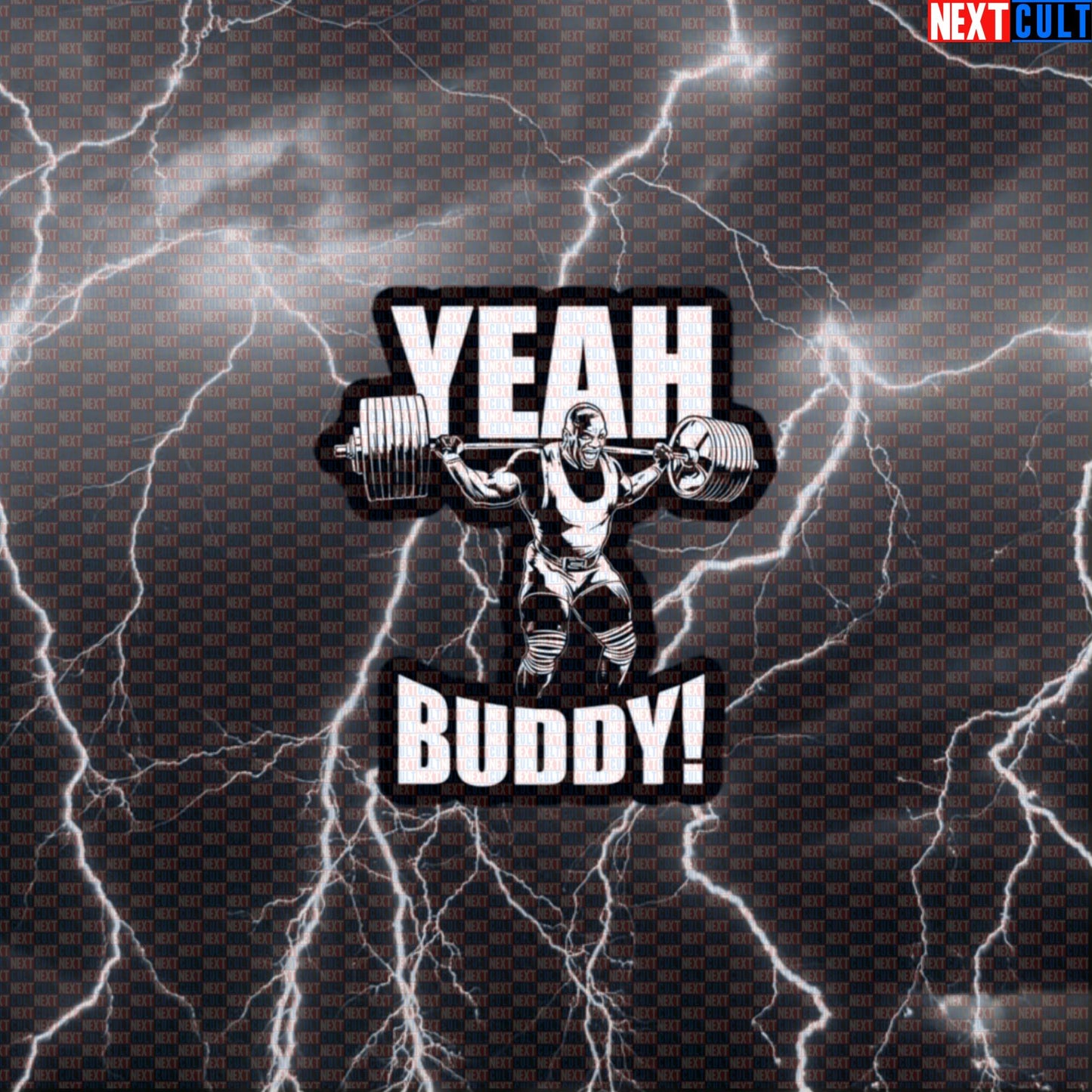 Yeah Buddy Lightweight Gym Sticker | Ronnie Coleman Bodybuilding Meme Decal | Funny Workout Motivational Sticker Default Title Bodybuilding Fitness Gym Ronnie Coleman Workout Next Cult Brand