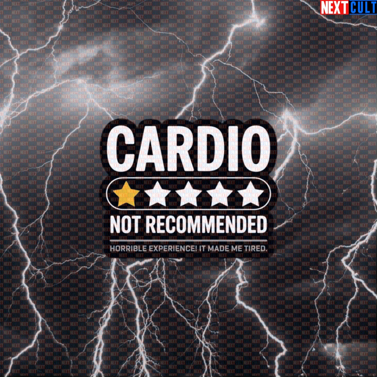 Negative Cardio Review Gym Sticker | Funny Cardio Sucks 1 Star Workout Decal | Anti Cardio Meme Sticker Default Title Bodybuilding Cardio Fitness Gym Workout Next Cult Brand