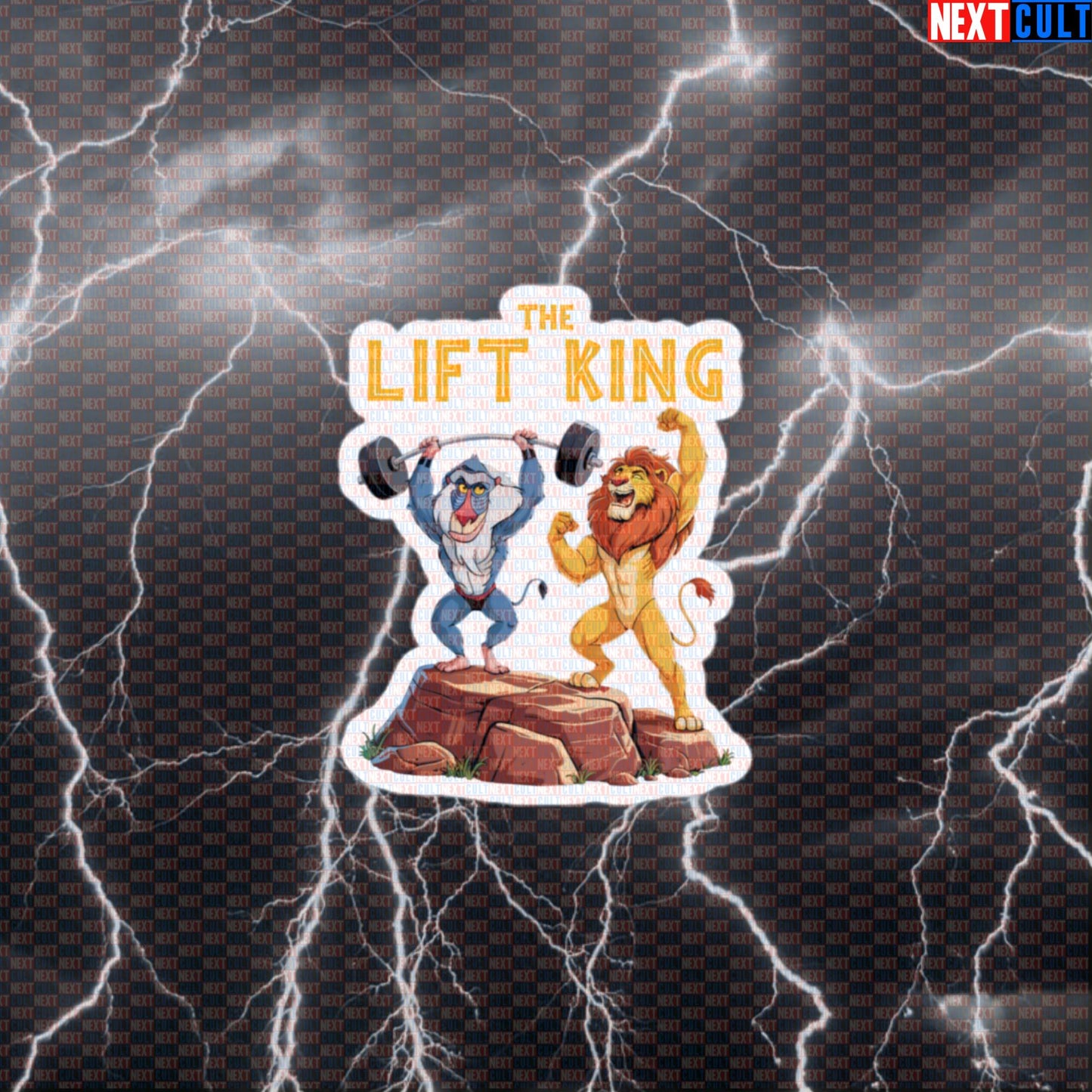 Lift King Gym Sticker | Funny Lion King Workout Decal for Water Bottles & Gym Equipment | Fitness Meme Default Title Stickers Bodybuilding Films Fitness Powerlifting Workout Next Cult Brand